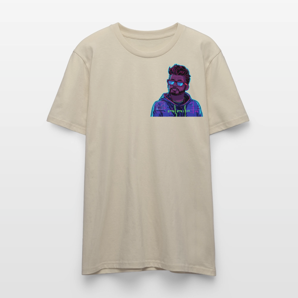 Cyberpunk T-Shirt | Glitch Art Avatar Portrait | Neon Style | Retro-Futurismus | Stanley/Stella Crafter Unisex - Beige
