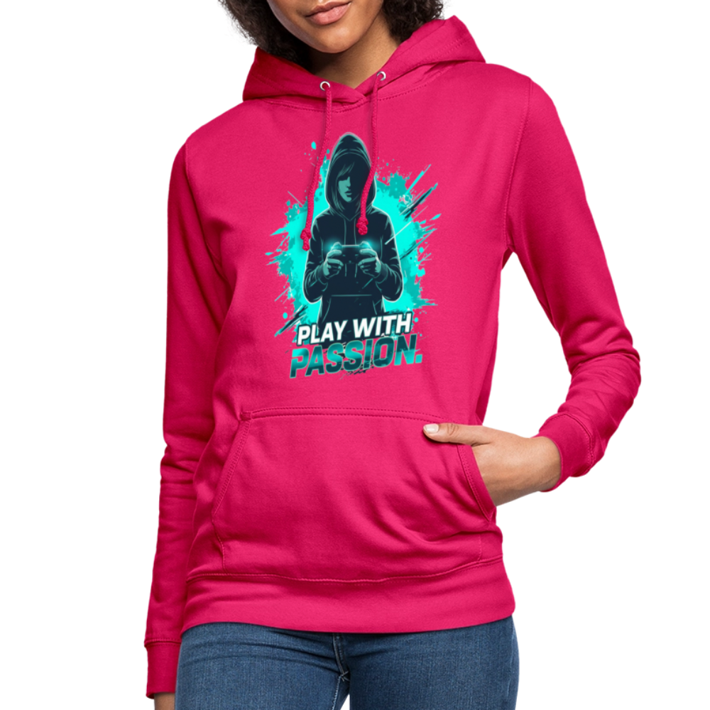 Frauen Gamer Hoodie mit Spruch – Kapuzenpullover für Gaming-Fans - dunkles Pink