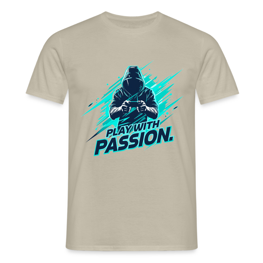 Männer T-Shirt - mit Gaming-Spruch - Sandbeige