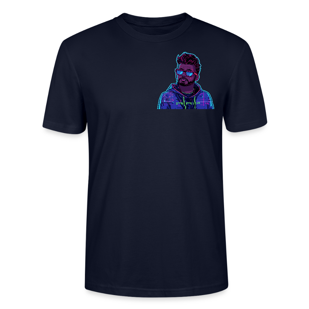 Cyberpunk T-Shirt | Glitch Art Avatar Portrait | Neon Style | Retro-Futurismus | Stanley/Stella Crafter Unisex - Navy