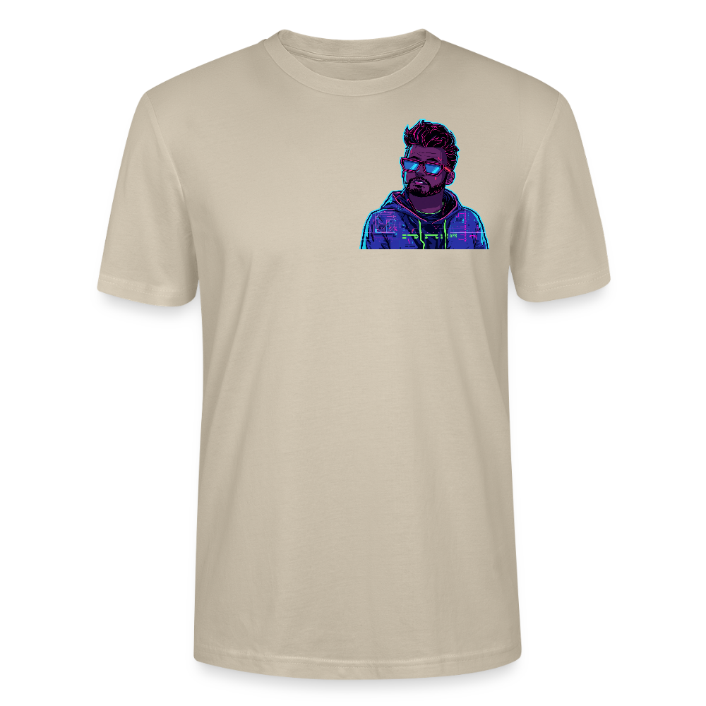 Cyberpunk T-Shirt | Glitch Art Avatar Portrait | Neon Style | Retro-Futurismus | Stanley/Stella Crafter Unisex - Beige