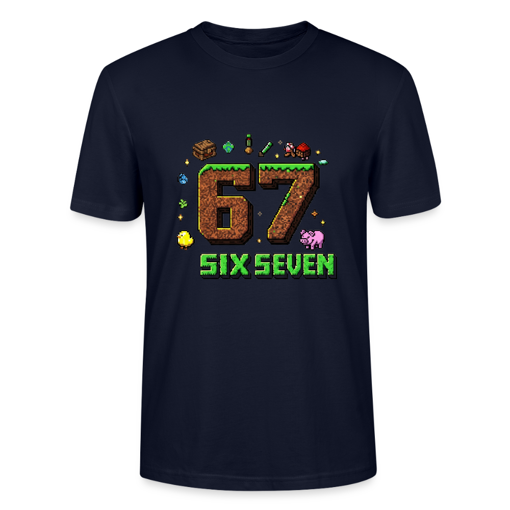 Pixel Style T-Shirt | Pixel Art Zahl 67 | Retro Gaming Look | Blockwelt Design | Stanley/Stella Crafter Unisex - Navy