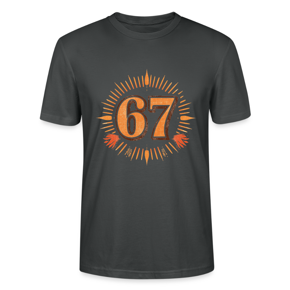 Retro T-Shirt | Zahl 67 Sunburst Design | Vintage Sport Style | College Look | Stanley/Stella Crafter Unisex - Anthrazit