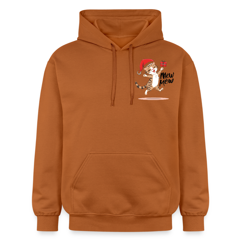 Weihnachtskatzen Hoodie "Mew Mew" | Lustiger Katzen Pullover | Modernes Weihnachtsgeschenk für Katzenfans | Unisex Kapuzenpullover - Athletic Orange