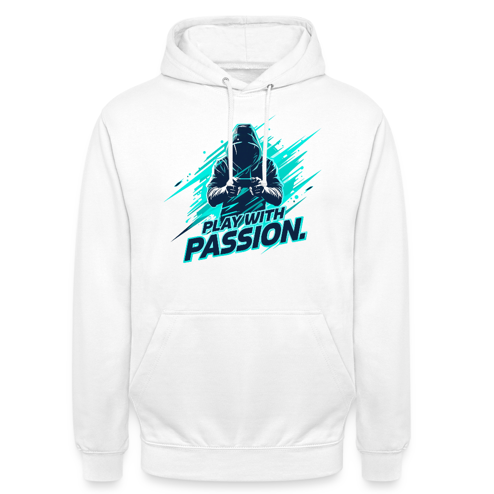 Herren Gamer Hoodie – mit Gaming-Spruch - Weiß