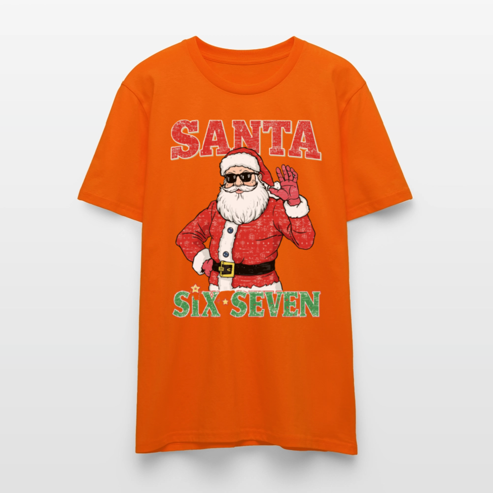 Cool Santa T-Shirt | Six Seven Edition | Lässiger Weihnachtsmann mit Sonnenbrille | Ugly Christmas Party Look | Vintage Distressed | Stanley/Stella - Tieforange