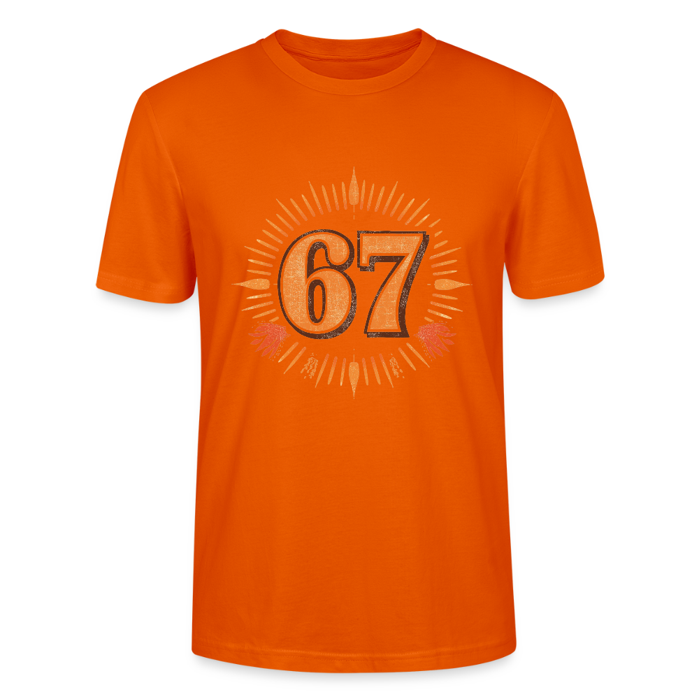 Retro T-Shirt | Zahl 67 Sunburst Design | Vintage Sport Style | College Look | Stanley/Stella Crafter Unisex - Tieforange