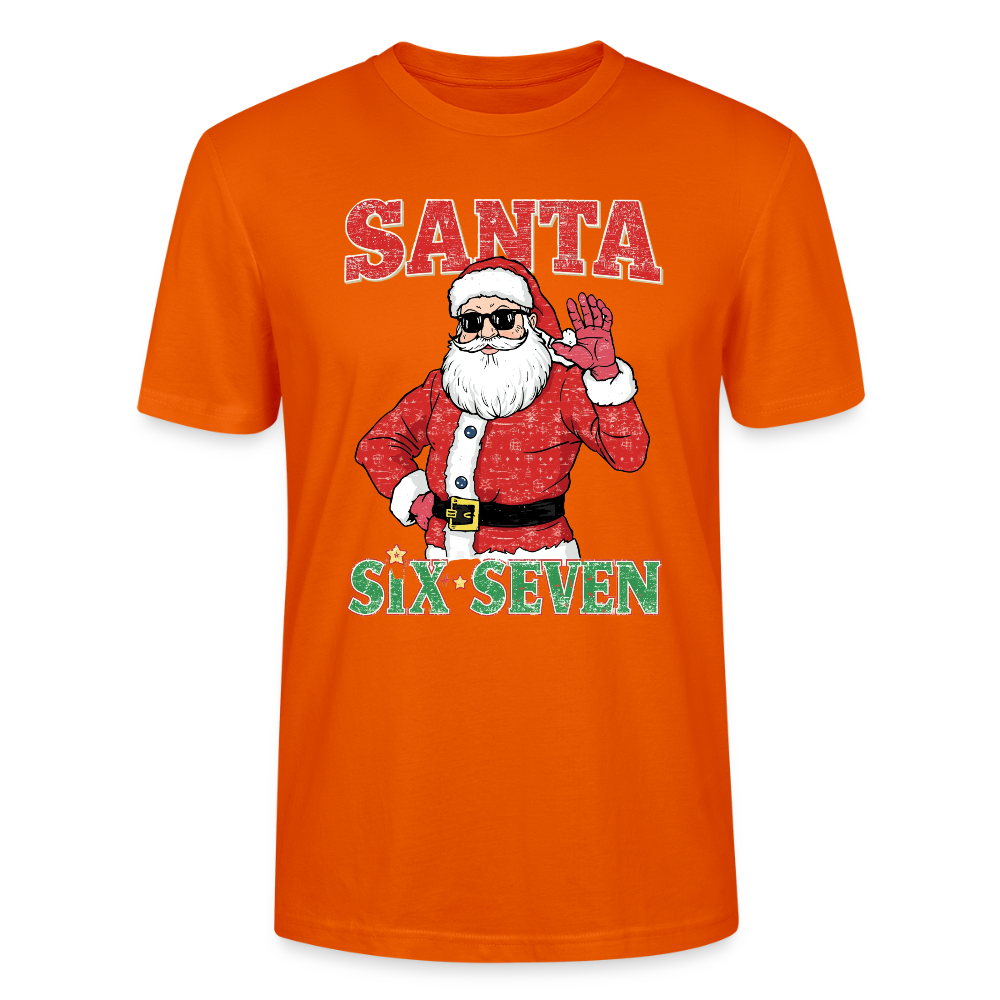 Cool Santa T-Shirt | Six Seven Edition | Lässiger Weihnachtsmann mit Sonnenbrille | Ugly Christmas Party Look | Vintage Distressed | Stanley/Stella - Tieforange