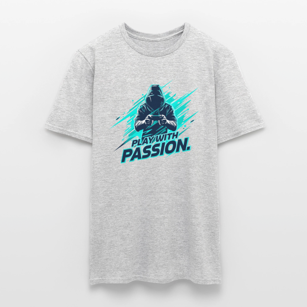 Männer T-Shirt - mit Gaming-Spruch - Grau meliert