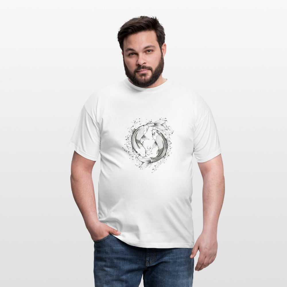 Koi Fisch Yin Yang T-Shirt  Verschiedene Größen & Farben T - Weiß