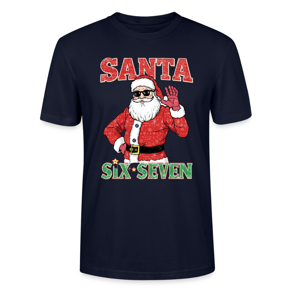 Cool Santa T-Shirt | Six Seven Edition | Lässiger Weihnachtsmann mit Sonnenbrille | Ugly Christmas Party Look | Vintage Distressed | Stanley/Stella - Navy