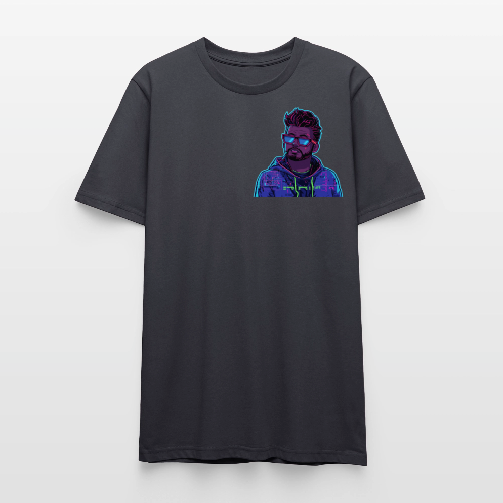 Cyberpunk T-Shirt | Glitch Art Avatar Portrait | Neon Style | Retro-Futurismus | Stanley/Stella Crafter Unisex - Dunkles Graublau