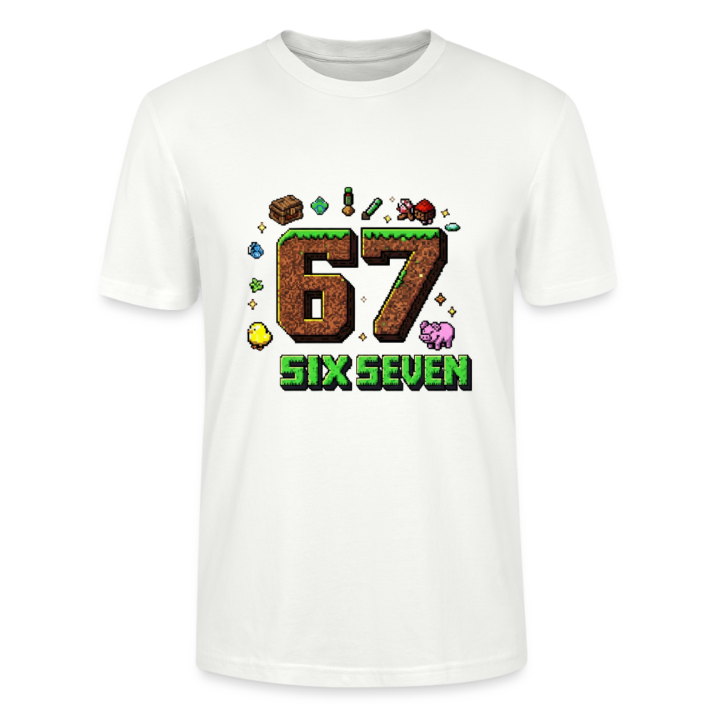 Pixel Style T-Shirt | Pixel Art Zahl 67 | Retro Gaming Look | Blockwelt Design | Stanley/Stella Crafter Unisex - Weiß