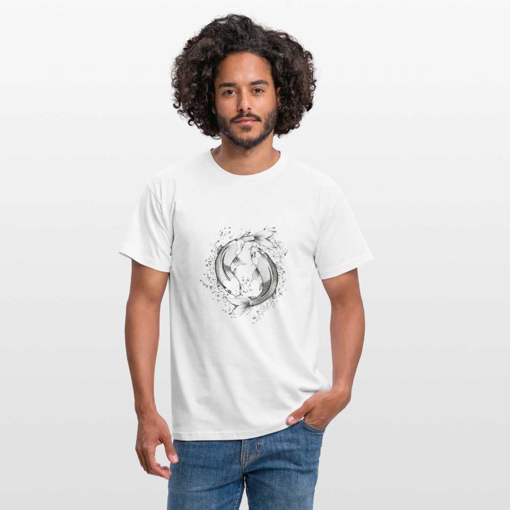Koi Fisch Yin Yang T-Shirt  Verschiedene Größen & Farben T - Weiß