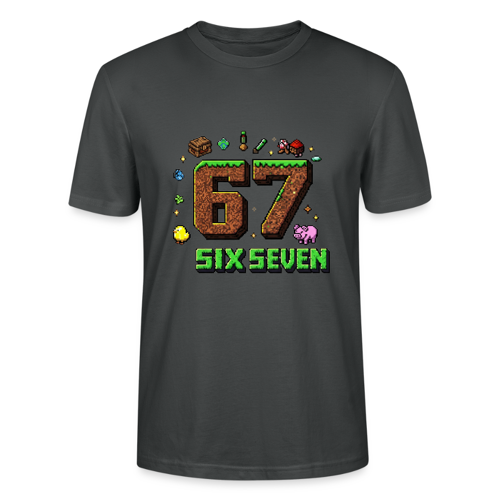Pixel Style T-Shirt | Pixel Art Zahl 67 | Retro Gaming Look | Blockwelt Design | Stanley/Stella Crafter Unisex - Anthrazit