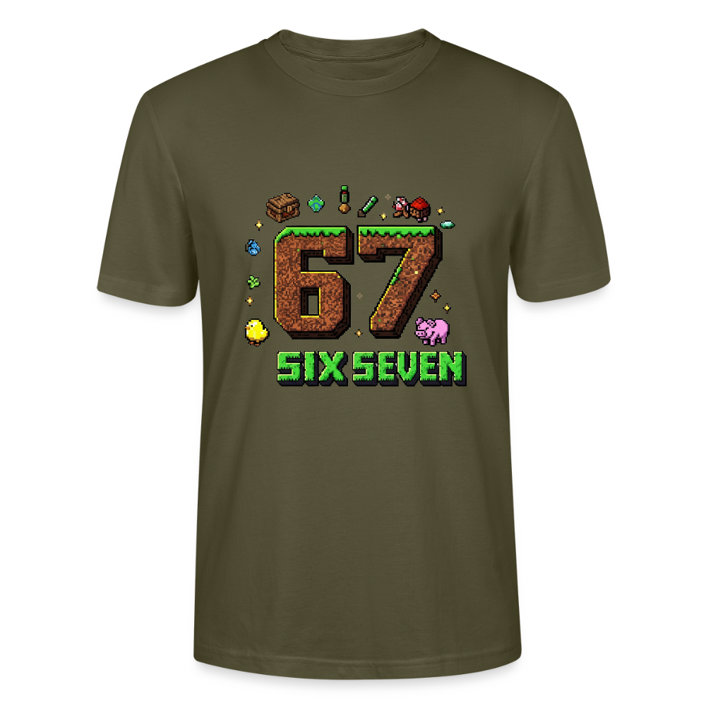 Pixel Style T-Shirt | Pixel Art Zahl 67 | Retro Gaming Look | Blockwelt Design | Stanley/Stella Crafter Unisex - Khaki