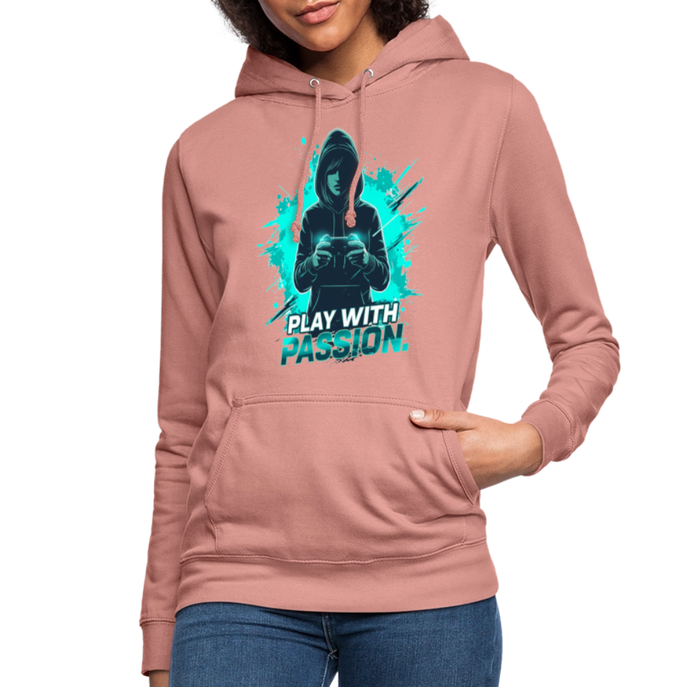 Frauen Gamer Hoodie mit Spruch – Kapuzenpullover für Gaming-Fans - Altrosa
