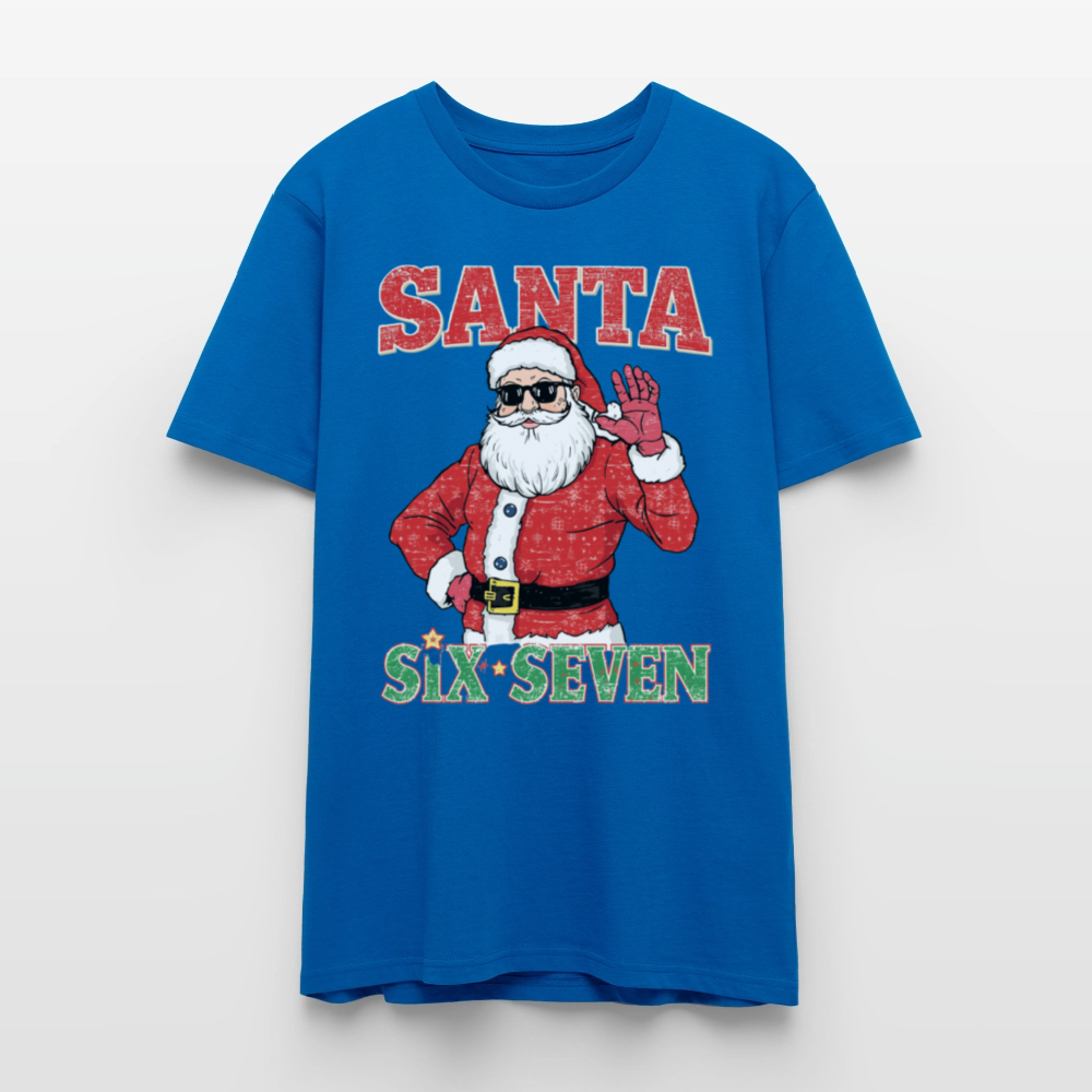 Cool Santa T-Shirt | Six Seven Edition | Lässiger Weihnachtsmann mit Sonnenbrille | Ugly Christmas Party Look | Vintage Distressed | Stanley/Stella - Pfauenblau
