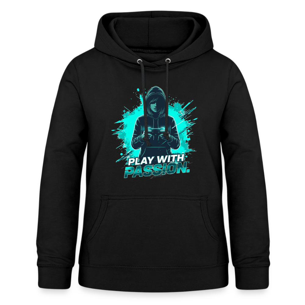 Frauen Gamer Hoodie mit Spruch – Kapuzenpullover für Gaming-Fans - Schwarz