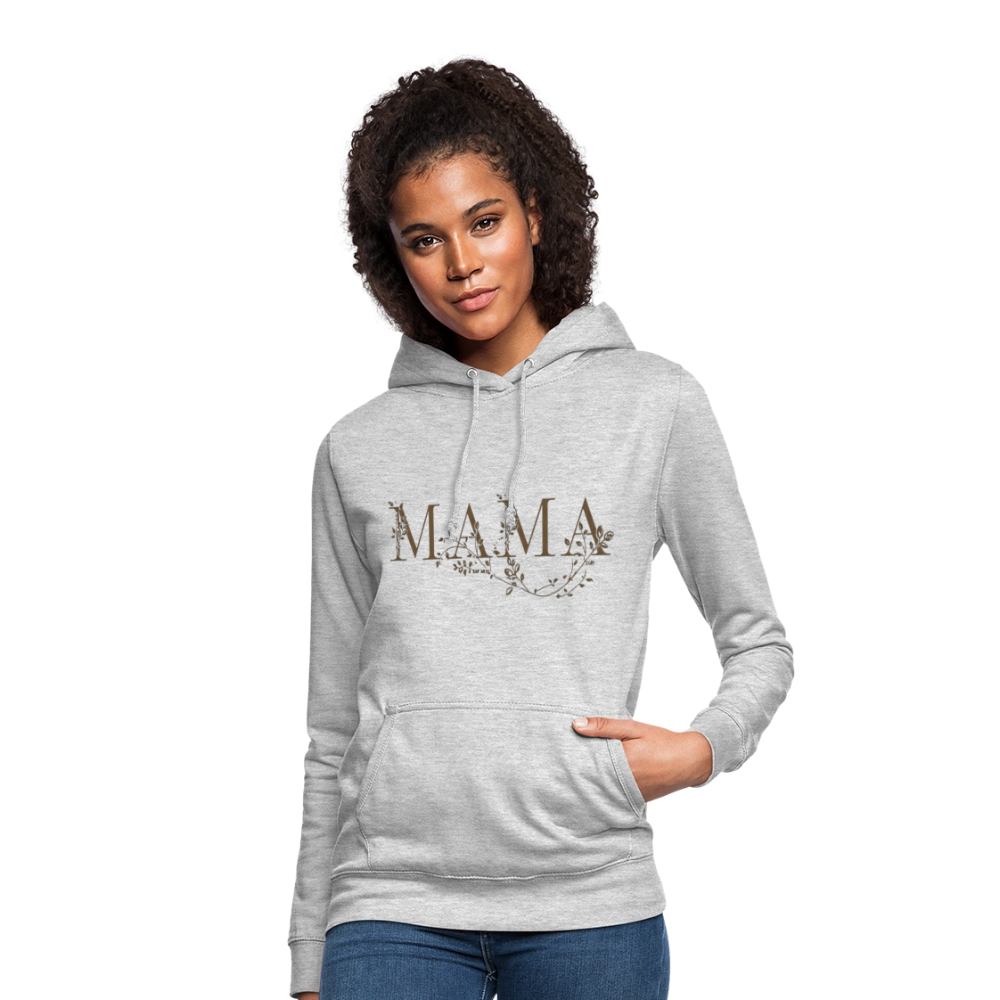 Kuscheliger MAMA Hoodie | Eleganter Kapuzenpullover in Schwarz mit Gold-Effekt | Perfektes Geschenk zum Muttertag | Premium Unisex Hoody - Hellgrau meliert