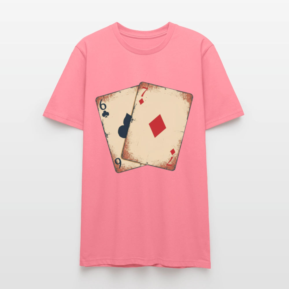 Vintage Poker T-Shirt "Glücksspiel Hand" | Distressed Spielkarten Grunge Look | Casino & Kartenspiel Motiv | Stanley/Stella - Pink 