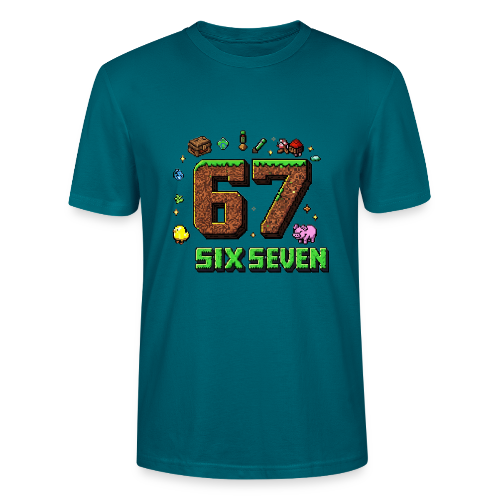 Pixel Style T-Shirt | Pixel Art Zahl 67 | Retro Gaming Look | Blockwelt Design | Stanley/Stella Crafter Unisex - Ozeanblau