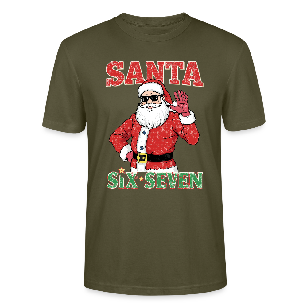Cool Santa T-Shirt | Six Seven Edition | Lässiger Weihnachtsmann mit Sonnenbrille | Ugly Christmas Party Look | Vintage Distressed | Stanley/Stella - Khaki