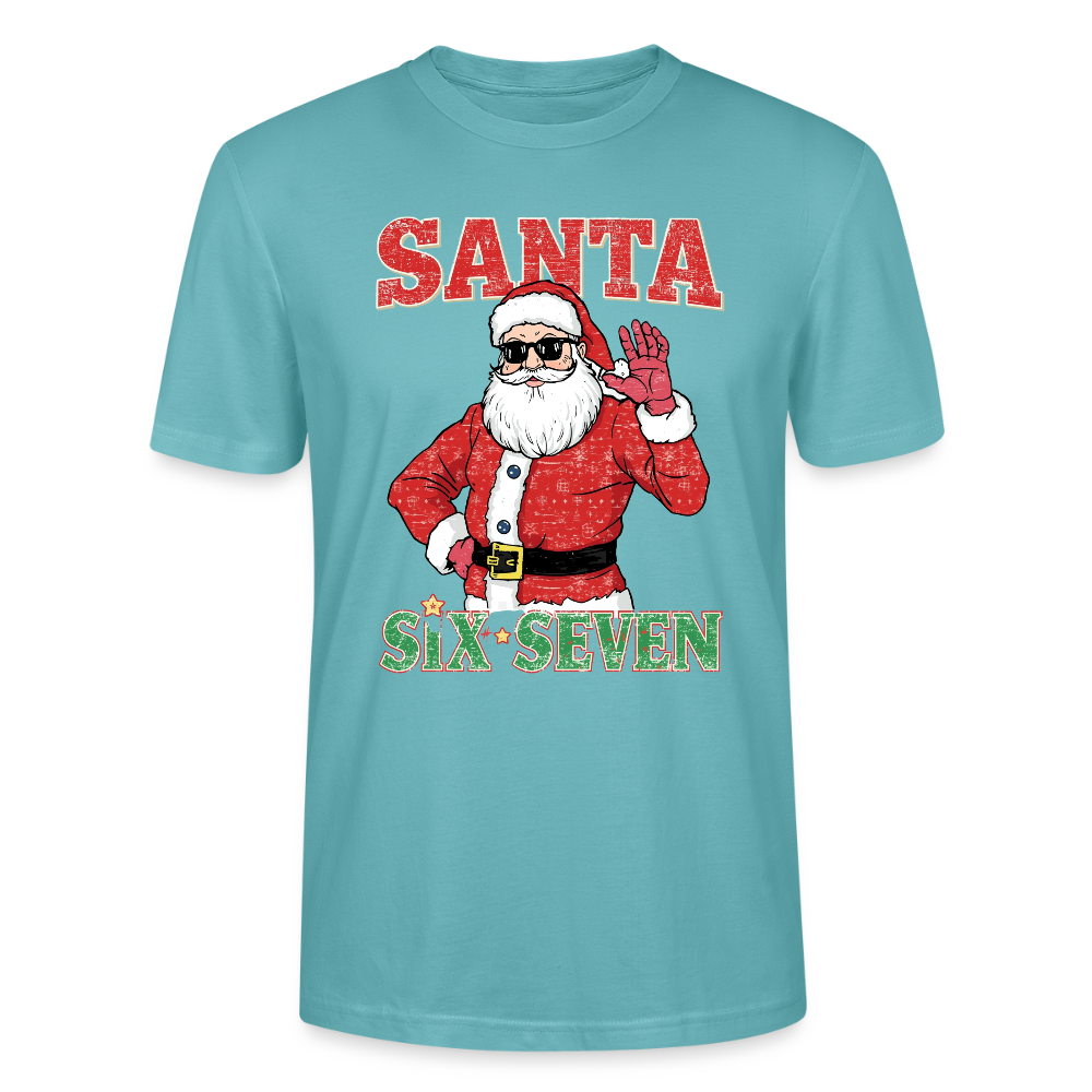 Cool Santa T-Shirt | Six Seven Edition | Lässiger Weihnachtsmann mit Sonnenbrille | Ugly Christmas Party Look | Vintage Distressed | Stanley/Stella - Pastelltürkis