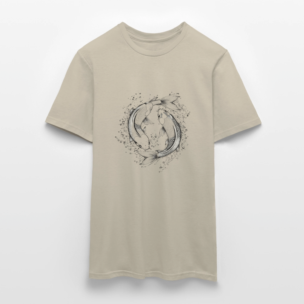 Koi Fisch Yin Yang T-Shirt  Verschiedene Größen & Farben T - Sandbeige