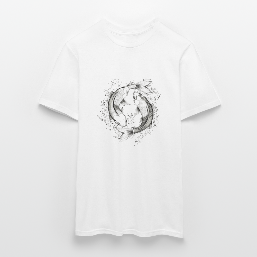 Koi Fisch Yin Yang T-Shirt  Verschiedene Größen & Farben T - Weiß