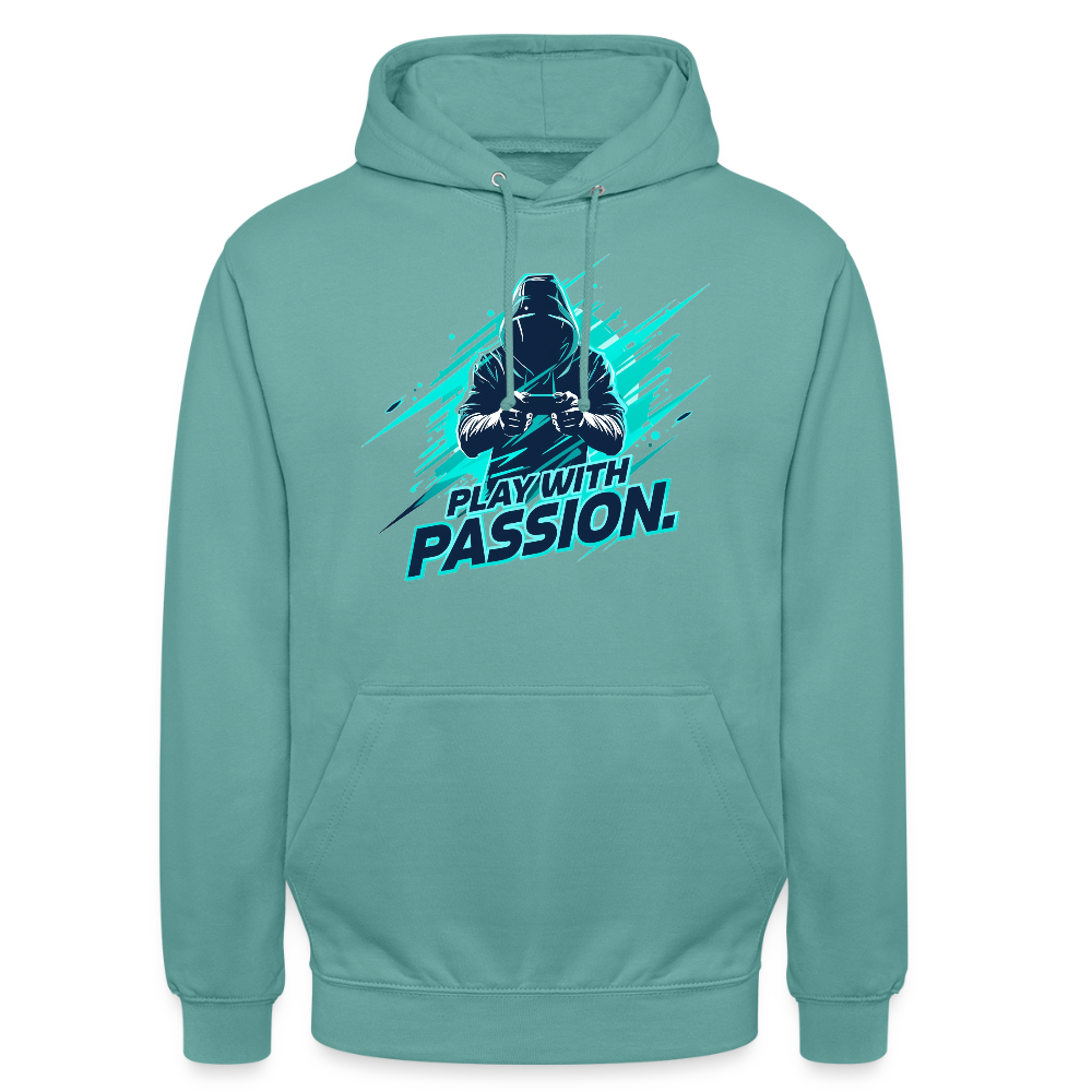 Herren Gamer Hoodie – mit Gaming-Spruch - Pastelltürkis