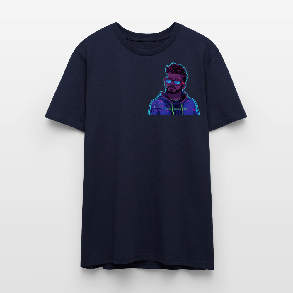 Cyberpunk T-Shirt | Glitch Art Avatar Portrait | Neon Style | Retro-Futurismus | Stanley/Stella Crafter Unisex - Navy