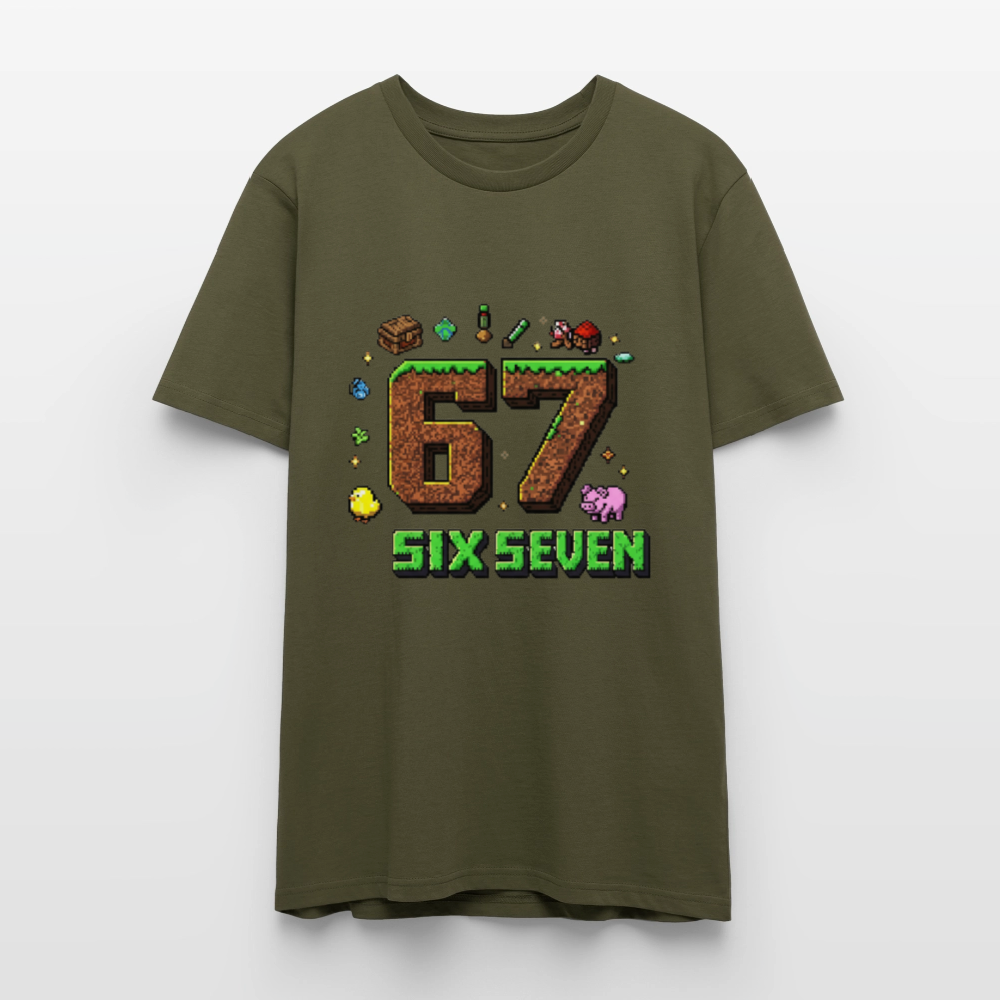 Pixel Style T-Shirt | Pixel Art Zahl 67 | Retro Gaming Look | Blockwelt Design | Stanley/Stella Crafter Unisex - Khaki