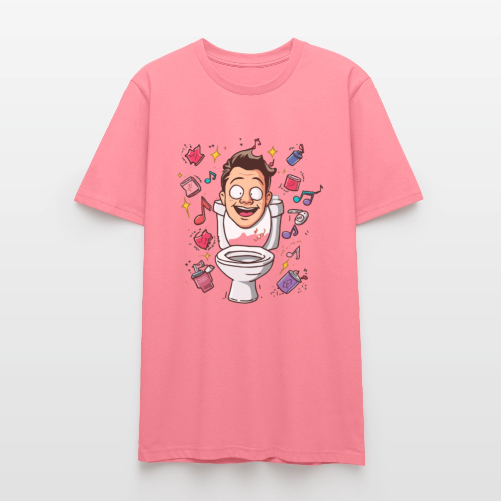 Kult-Cartoon T-Shirt "Toilette Rave" | Verrücktes Party-Design | Lustiges WC-Motiv | Chaos & Musik | Stanley/Stella - Pink 