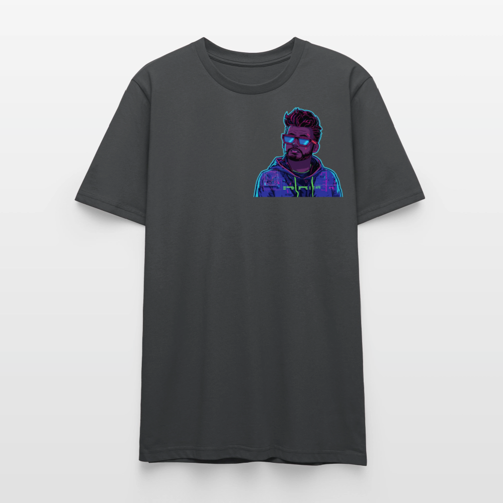 Cyberpunk T-Shirt | Glitch Art Avatar Portrait | Neon Style | Retro-Futurismus | Stanley/Stella Crafter Unisex - Anthrazit