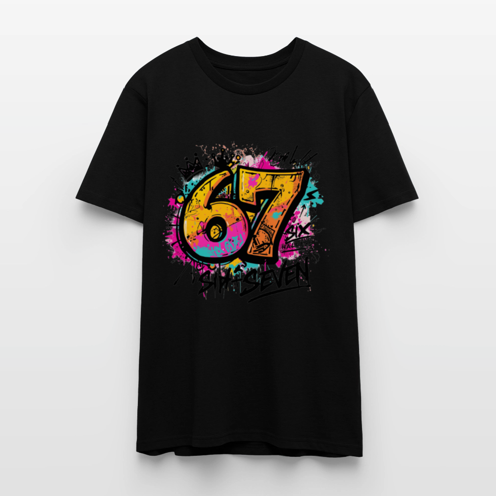 Graffiti T-Shirt 67 | Street Art Design | Bunte Urban Wear | Zahl Sechs Sieben | Hip Hop Style | Stanley/Stella Crafter Unisex - Schwarz