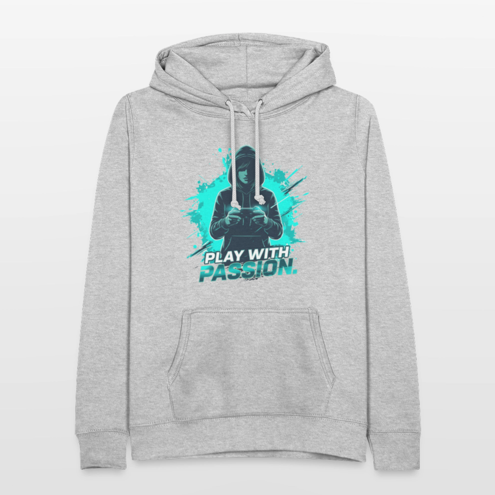 Frauen Gamer Hoodie mit Spruch – Kapuzenpullover für Gaming-Fans - Hellgrau meliert