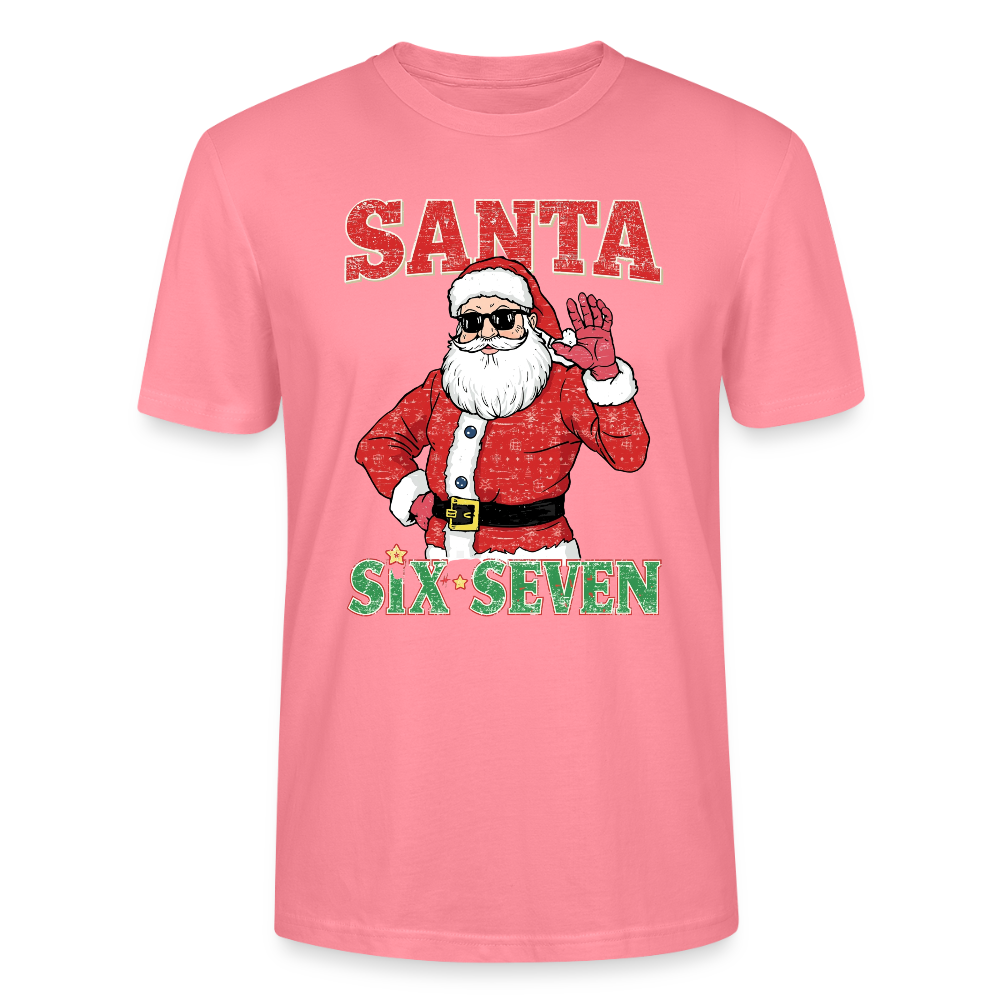 Cool Santa T-Shirt | Six Seven Edition | Lässiger Weihnachtsmann mit Sonnenbrille | Ugly Christmas Party Look | Vintage Distressed | Stanley/Stella - Pink 