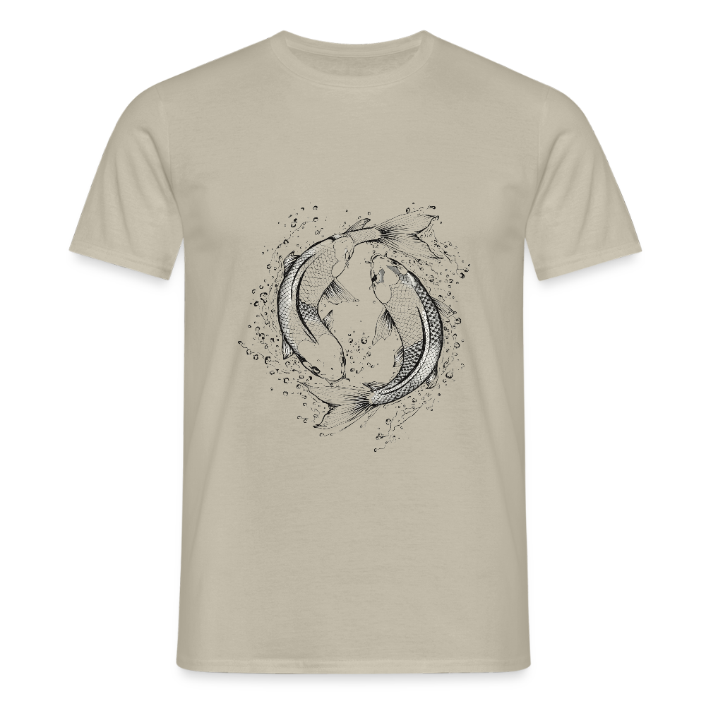 Koi Fisch Yin Yang T-Shirt  Verschiedene Größen & Farben T - Sandbeige