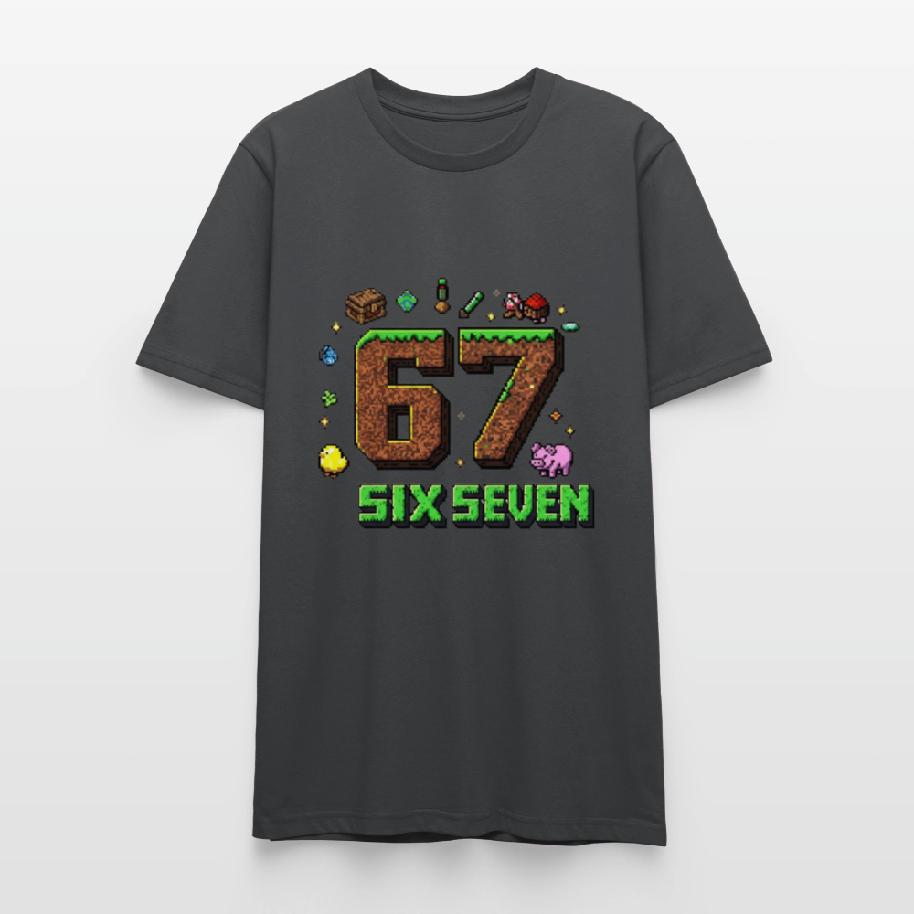 Pixel Style T-Shirt | Pixel Art Zahl 67 | Retro Gaming Look | Blockwelt Design | Stanley/Stella Crafter Unisex - Anthrazit