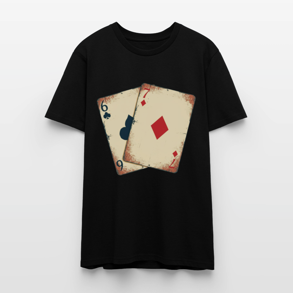 Vintage Poker T-Shirt "Glücksspiel Hand" | Distressed Spielkarten Grunge Look | Casino & Kartenspiel Motiv | Stanley/Stella - Schwarz