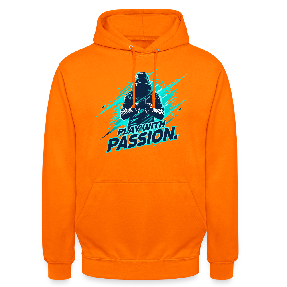 Herren Gamer Hoodie – mit Gaming-Spruch - Orange