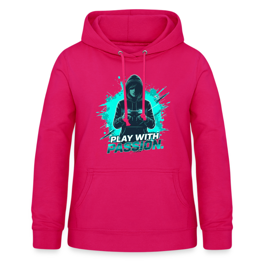 Frauen Gamer Hoodie mit Spruch – Kapuzenpullover für Gaming-Fans - dunkles Pink