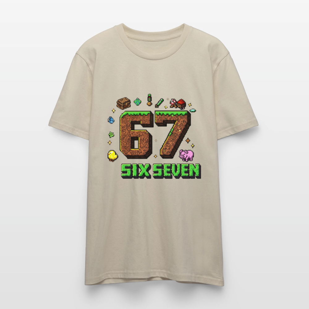 Pixel Style T-Shirt | Pixel Art Zahl 67 | Retro Gaming Look | Blockwelt Design | Stanley/Stella Crafter Unisex - Beige