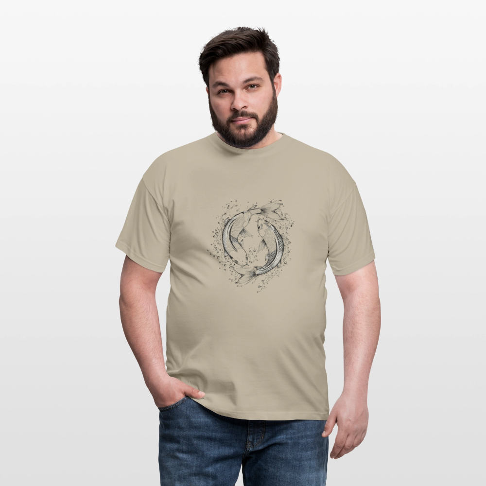 Koi Fisch Yin Yang T-Shirt  Verschiedene Größen & Farben T - Sandbeige