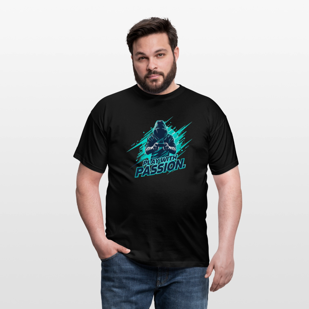 Männer T-Shirt - mit Gaming-Spruch - Schwarz