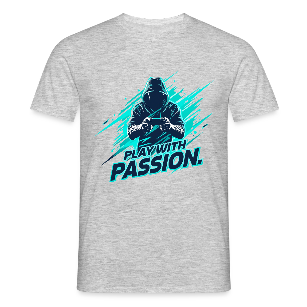 Männer T-Shirt - mit Gaming-Spruch - Grau meliert