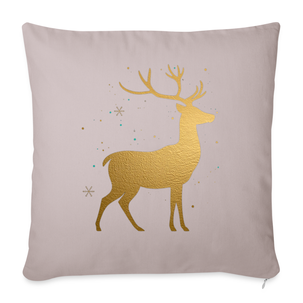 Goldener Hirsch Sofakissenbezug 44×44 cm | Weihnachtsdeko | Personalisierbares Kissen | Holiday Decoration | Geschenkidee - helles Taupe