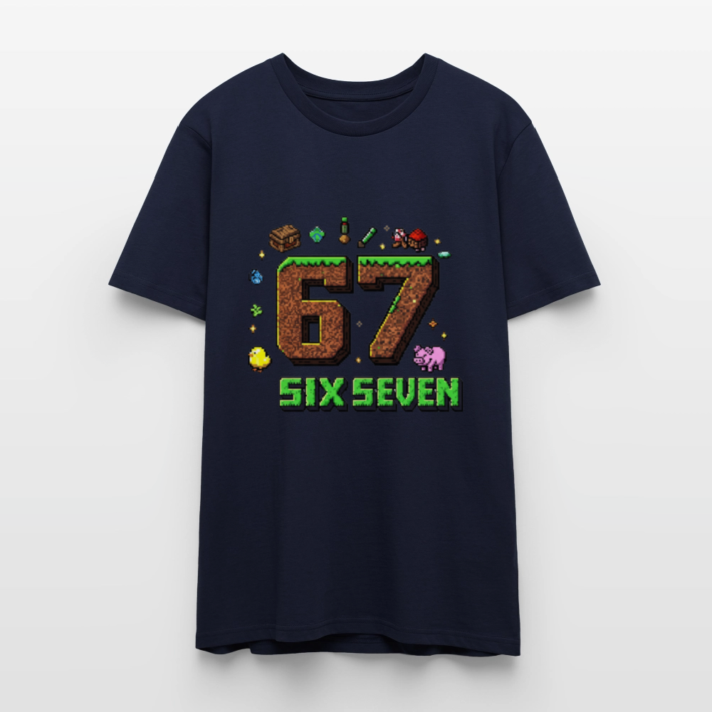 Pixel Style T-Shirt | Pixel Art Zahl 67 | Retro Gaming Look | Blockwelt Design | Stanley/Stella Crafter Unisex - Navy