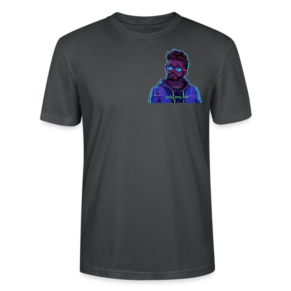 Cyberpunk T-Shirt | Glitch Art Avatar Portrait | Neon Style | Retro-Futurismus | Stanley/Stella Crafter Unisex - Anthrazit